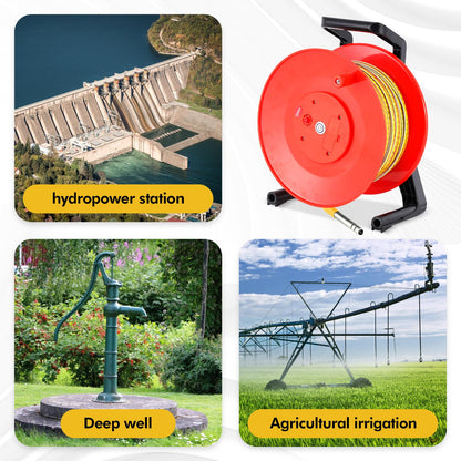 YJINGRUI Updated Water Level Meter, Water Well Measurement, Water Level Gauge with Stainless Steel Probe, 110 Decibel buzzers, Flash Indicator Light and Switch (20 m)