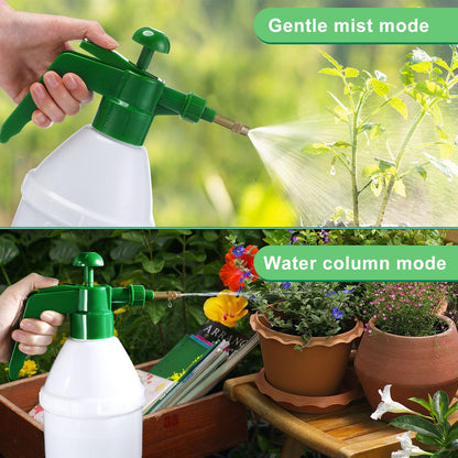 Ziliny 2 Pcs 27 oz Handheld Pump Spray Bottle Garden Mister Spray Bottles Lawn Pressure Hand Pump Sprayer with Adjustable Nozzle for Chemicals Watering Weeds Plants and Cleaning (Green)
