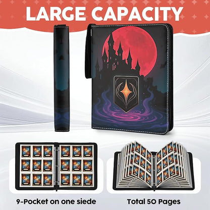 9 Pocket Card Binder for MTG/YGO/PTCG/Game Cards, Holds 720 Cards,Premium Card Collector Book for TCG Players,Toys Gifts for Kids-Magenta