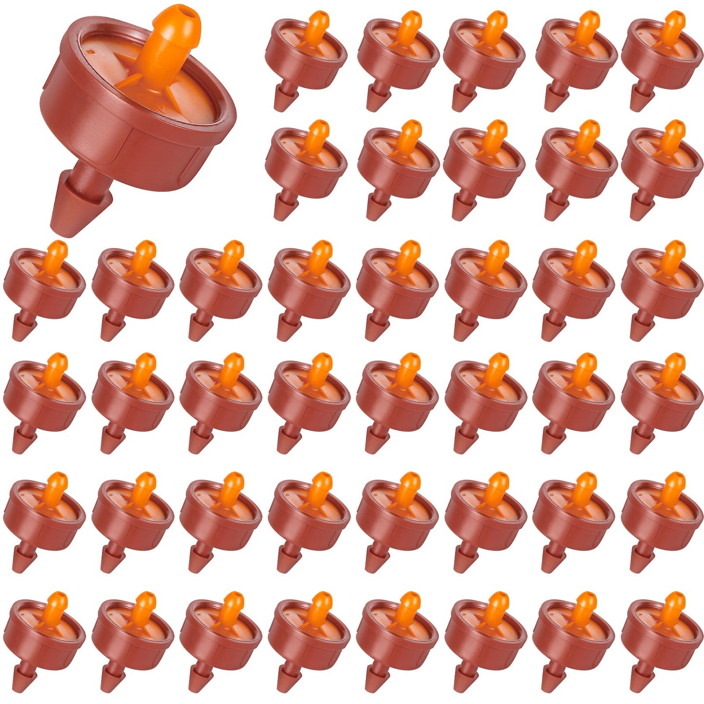 FULAIERGD 60Pcs 3 GPH Pressure Compensating Irrigation Drippers, Watering Spot GPH Dripper Drip Emitters Heads Constant Flow Outlet Heads for 1/4 Inch Irrigation Tubing for Garden Irrigation System