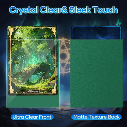 500 Count Card Sleeves, Matte Magic Card Sleeves, Smooth Shuffle & Tear Resistant, Fit for MTG, TCG, CCG (Dark Green)