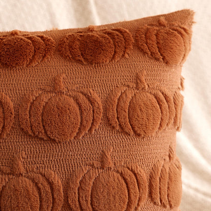 Artscope Fall Pillow Covers 18 x 18 Set of 2 Decorative Autumn Harvest Holiday Pumpkin Throw Pillow Cases Soft Plush Faux Fur Couch Cushion Case for Farmhouse Halloween Sofa Bed Room Home Decor-Rust