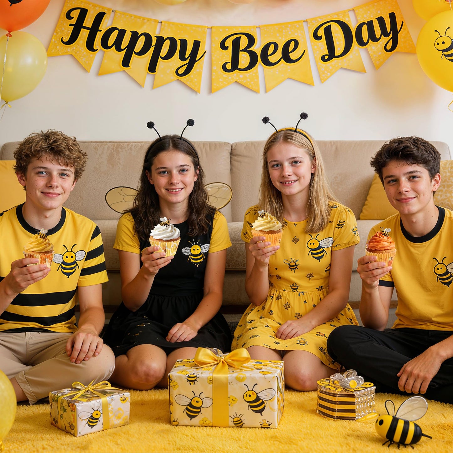 Glavatrix Bee Cupcake Liners, 200PCS Honey Bee Paper Baking Cups Yellow Muffin Cupcake Wrappers for Happy Bee Day Baby Shower Gender Reveal Spring Summer Garden Birthday Party Cake Dessert Decorations