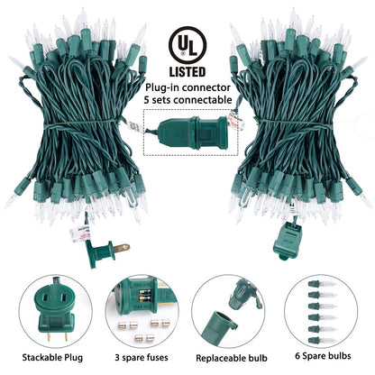 Minetom 100 Count Clear Christmas String Lights - 3 Pack 26.5 Feet Warm White for Indoor Outdoor Decorations