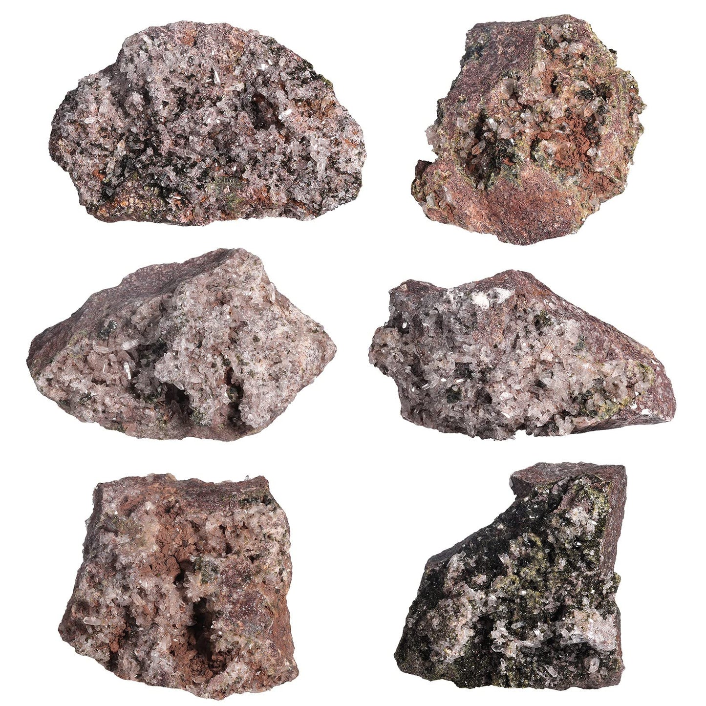 Nupuyai Natural Rough Epidote Stone for Home Decoration, Irregular Epidote Raw Crystal Cluster Specimen for Healing Reiki Balancing Meditation Yoga, 500-599g