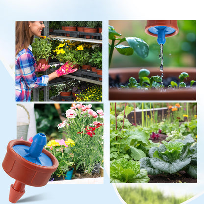200Pcs 0.5 GPH Pressure Compensating Irrigation Spot Drippers,Constant Flow Barb Outlet Watering Dripper Emitters Heads Parts for 1/4 Inch Watering Tubing Line for Garden Pots Plant Irrigation Systems