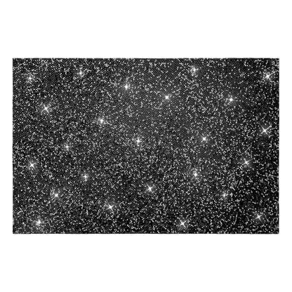 Cumouna Black Placemat, Sparkle Glitter Rhinestones Table Mat Crushed Diamond Rectangle Table Placemat 12 x 18 inch for Home Kitchen Dinning Christmas Thanksgiving Fall New Year Decorations