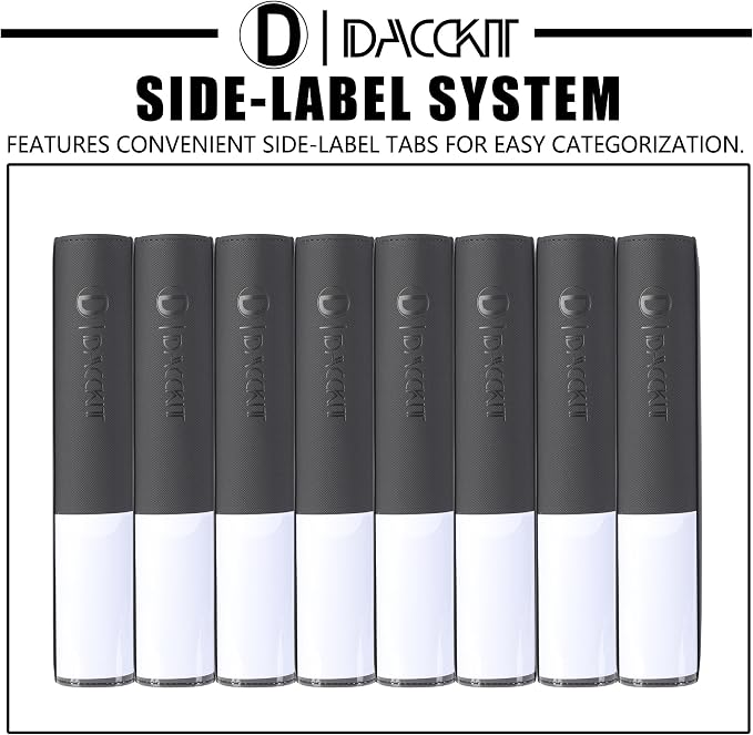 D DACCKIT Trading Card Binder 4 Pocket - Fits 336 Cards，21 Side-Loading Pages, Card Binder No Rings Folder for Collectible Games, Sports, TCG (Model D，Classic Black)