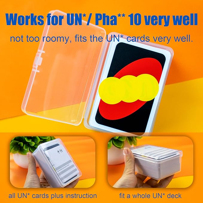 JINUPHION 4 Pcs Playing Card Case, Works for 112 Standard UN* Cards And Other Same Or Smaller Size Very Well, Plastic Clear Card Deck Box Storage,4 1/2" ×3 1/4" ×1 1/8" (NO Cards)