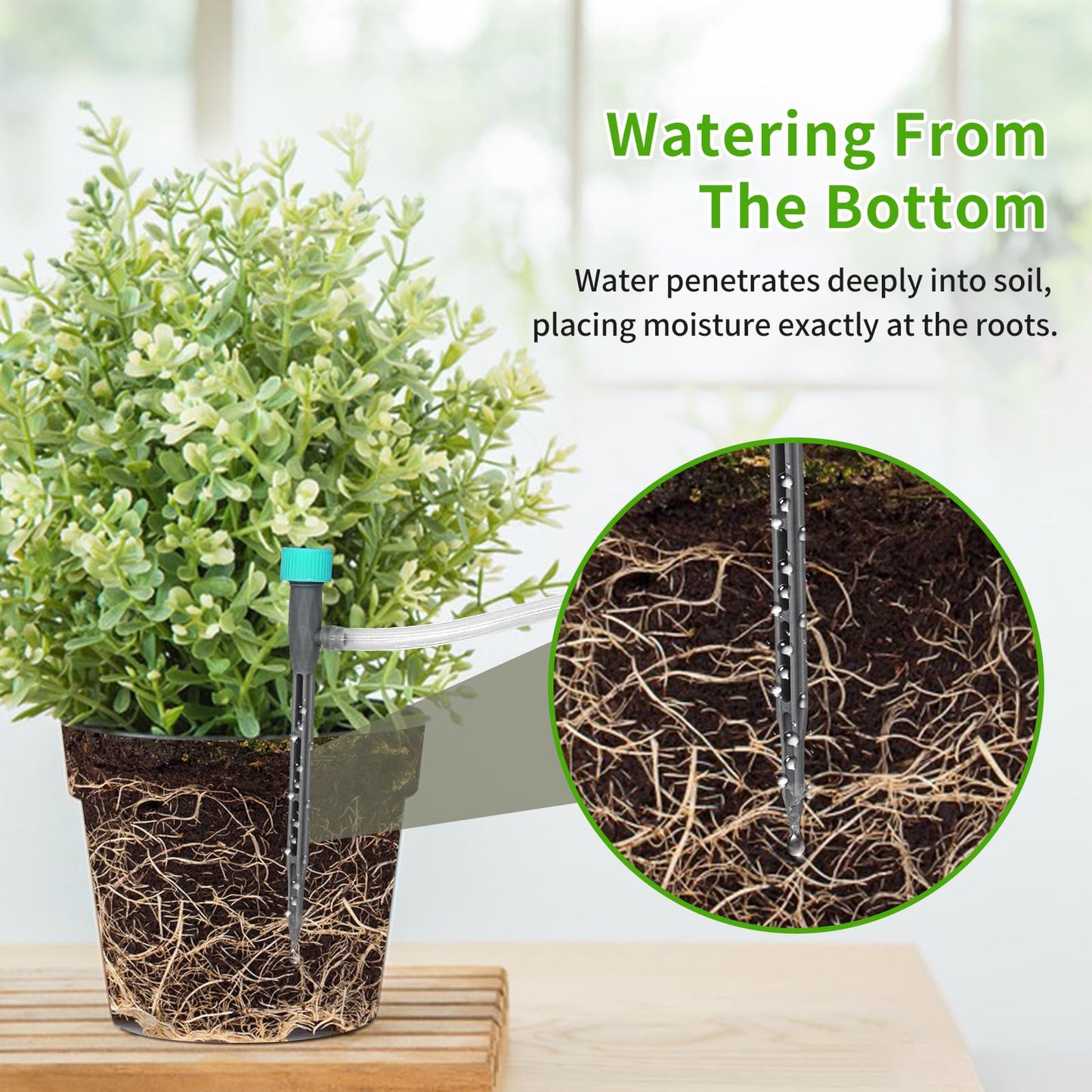 DAOTAILI Automatic Watering System for Potted Plants - 10-Pot Indoor Plant Waterer with Timer, Leak-Proof Design & USB-C/Battery Power