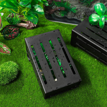 Ipetboom Hanging Aquarium Plant Holder 4-Pack Plastic Aquatic Planters 4.92X3.14X2.16In with Multiple Drainage Holes for Fish Tank Decoration and Aquatic Plant Growth