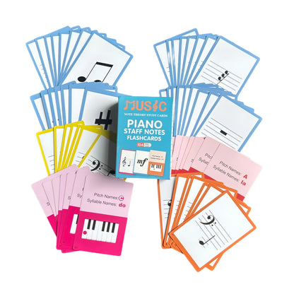 Piano Staff Notes Flashcards, Piano Staff Theory and 104 Sheets Flash Cards, Fun Educational Flashcards for Piano, Music Learners