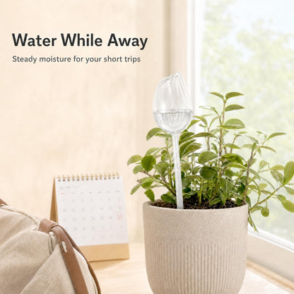 Kysren 3 Pcs Self Watering Globes for Indoor Plants - 9.6" Tulip Plant Watering Devices for Vacation, Shatterproof Clear Plastic Watering Bulbs