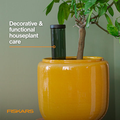 Fiskars Watering Spike for Indoor Plants, Self-Watering Device to Water Plants While Away, Continuous Hydration for Care on Vacation & Travel, Porous Ceramic Cone Stake for Slow Release, 11.75 oz