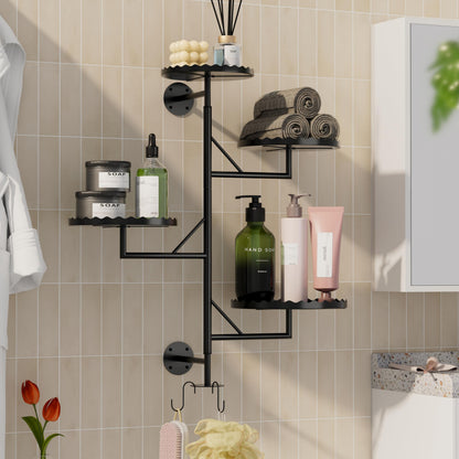 PPN Rotating Wall Plant Shelves Versatile Window Plant Shelf for Indoor Plants Bathroom Living Room Use Wall Planter with Durable Metal Material 4 Pots