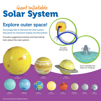 Learning Resources Giant Inflatable Solar System - Project Kit, Space and Planet Model, Constellation Classroom Globe, STEM Science Projects Gifts, Preschool , Teacher Must Haves