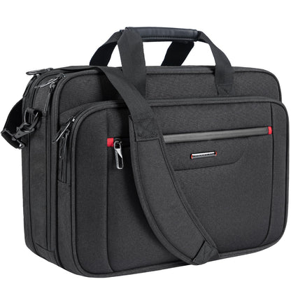 VANKEAN Laptop Briefcase Premium Laptop Case Fits Up to 17.3 Inch Business Shoulder Bag Laptop Expandable Water-Repellent Messenger Bag for Men/ Women Computer Bag for Travel/ Business/ Black