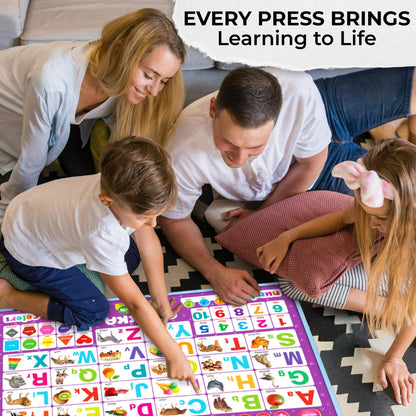 QUOKKA Alphabet Poster Educational Toy for 3-4 Year Old – ABC Learning Wall Chart for Toddlers – Interactive Speech Therapy Game for Kids 5-6-7 yo – Talking for Girl & Boy