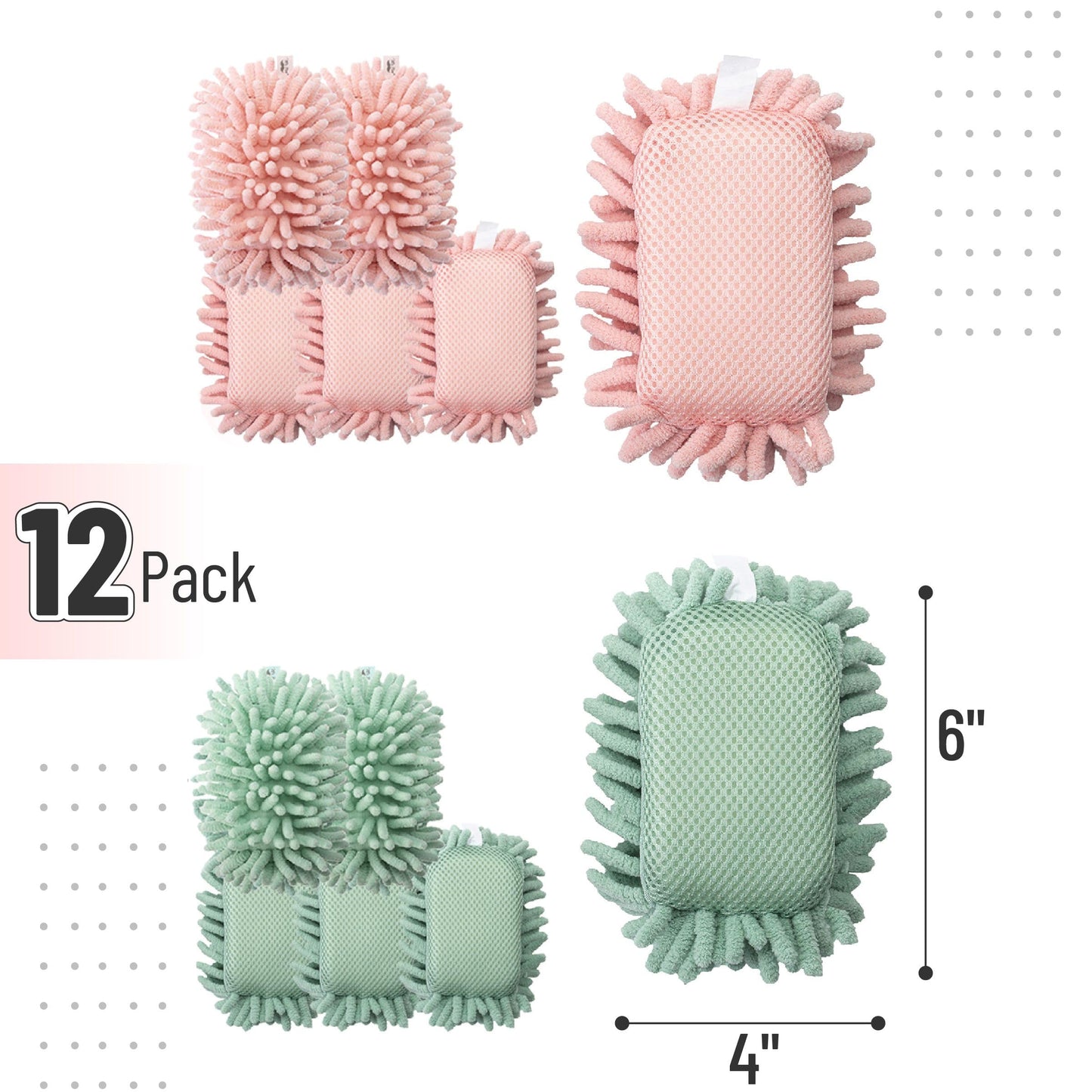 Mr. Pen- Magnetic Microfiber Shag Whiteboard Erasers, 4" x 6", 12 Pack, Bulk, Dual Surface, Washable Large Dry Erase Board Cleaner for Chalk, Marker, Classroom, Office, Home