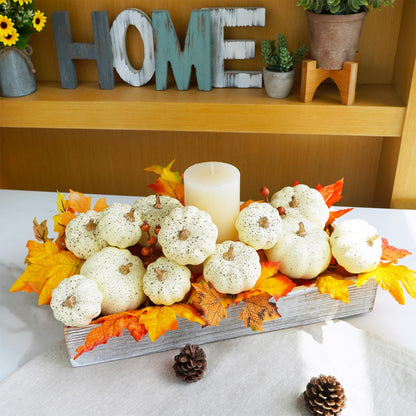 Winlyn 12 Pcs Assorted Harvest Cream Artificial Pumpkins Fall Decorative Pumpkins Small Faux Foam Pumpkins for Farmhouse Wedding Halloween Thanksgiving Baby Shower Table Centerpiece Mantel Décor