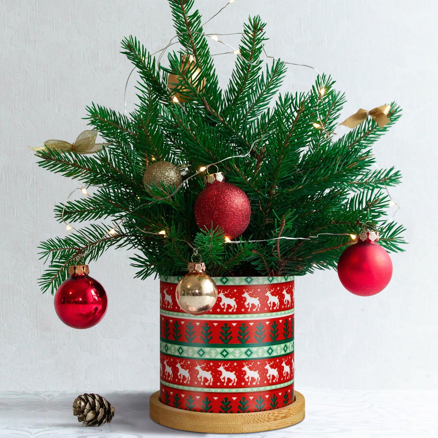 Tioncy 6 Pcs Christmas Plant Pots 3.15'' Christmas Ugly Sweater Plastic Succulent Planters with Drainage and Tray for Indoor Plants Small Plant Pot Set Plant Containers for Outdoor Planters