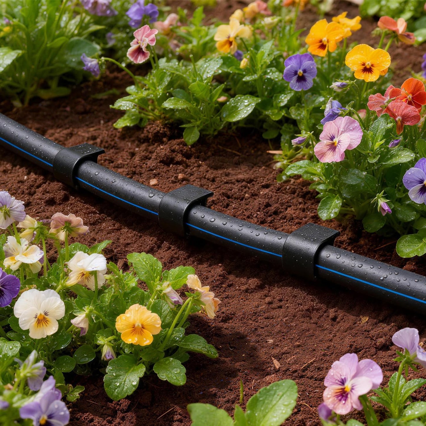 RedChili 50 Pack 1/2 Inch Irrigation Tubing Hold Down Anchor Stakes, Heavy Duty Drip Tubing Stakes 1/2" Drip Irrigation Tubing Fittings for Lawn Raised Bed Greenhouse Plant Watering System