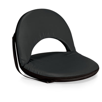 PICNIC TIME Oniva Portable Reclining Stadium Seat with Back Support, Folding Bleacher Chairs with Back and Cushion, Thick Padded Bench Seat and Armrest, Includes Six Backrest Positions, (Black)