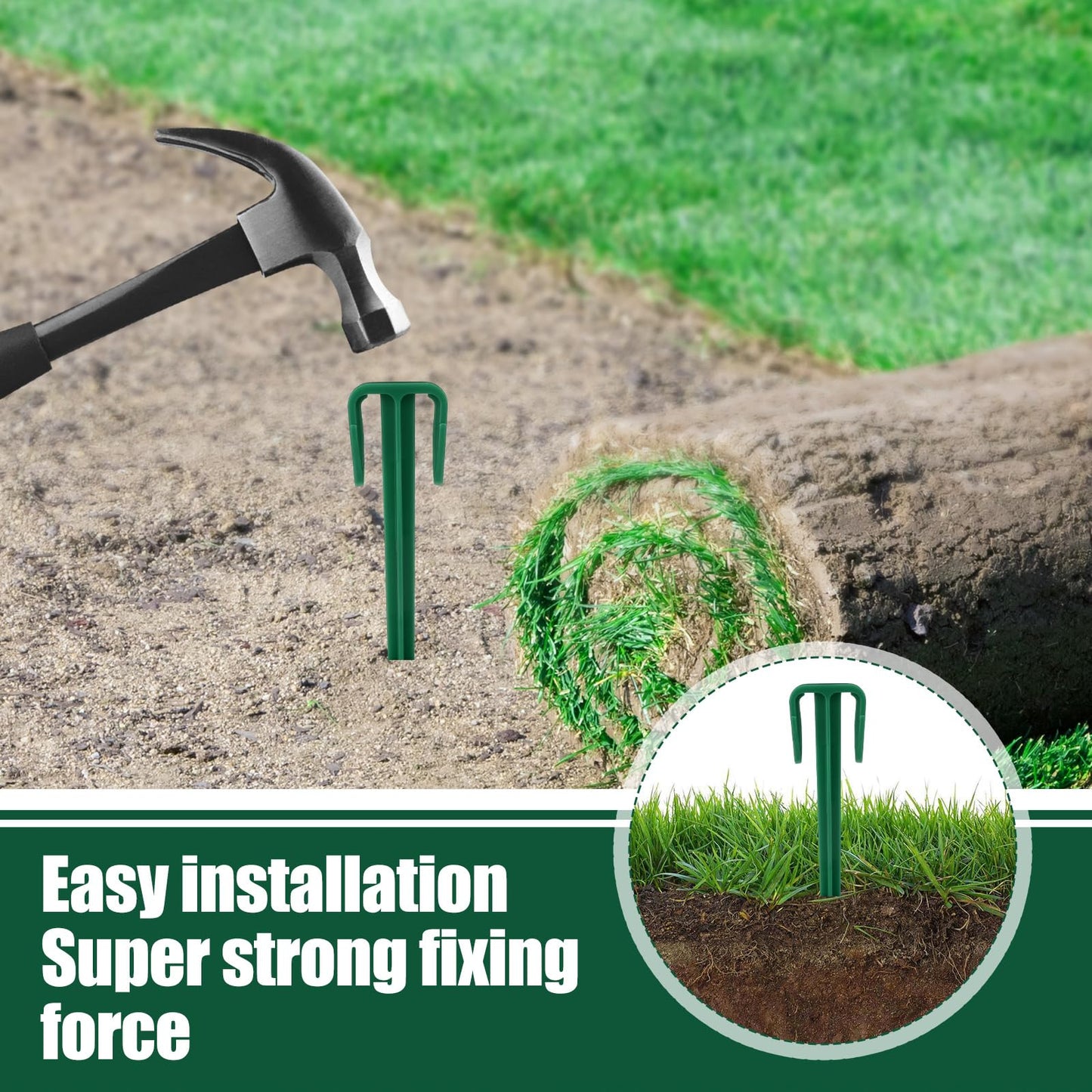 Nuanchu 100 Pcs 4 Inch Stakes Sod Garden Stakes Bulk, Landscape Garden Stake for Membrane, Sod Staples Tent Stake, Netting, Turf, Landscaping and Gardening