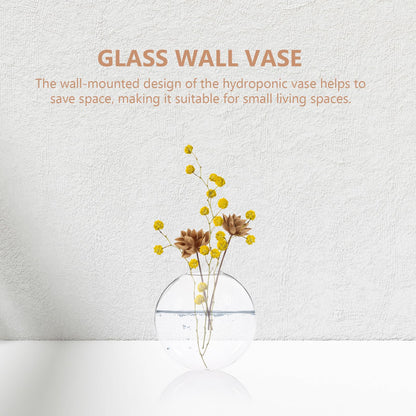 MUSISALY 2pcs Wall Hanging Glass Vase Hydroponic Planter Glass Terrarium for Indoor Plants Home Décor