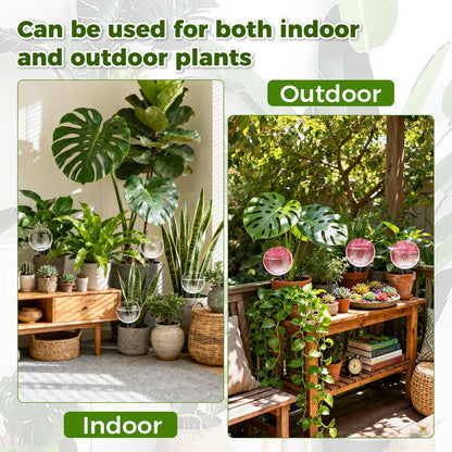 GLOBNGIAO 4 Pcs Self Watering Globes Plastic Automatic Watering Planter for Indoor Plants 17.5 oz drip Irrigation Watering Bulbs with Slow Release Control (Transparent)