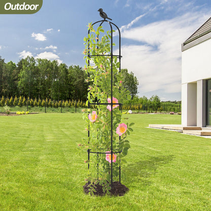 Trellume Garden Obelisk Trellis for Climbing Plants Outdoor - 69"(H), Rustproof Trellis with Adjustable Rings, Metal Plant Support for Potted Vines, Garden Trellis Use for Outdoor or Indoor(1 Pack)