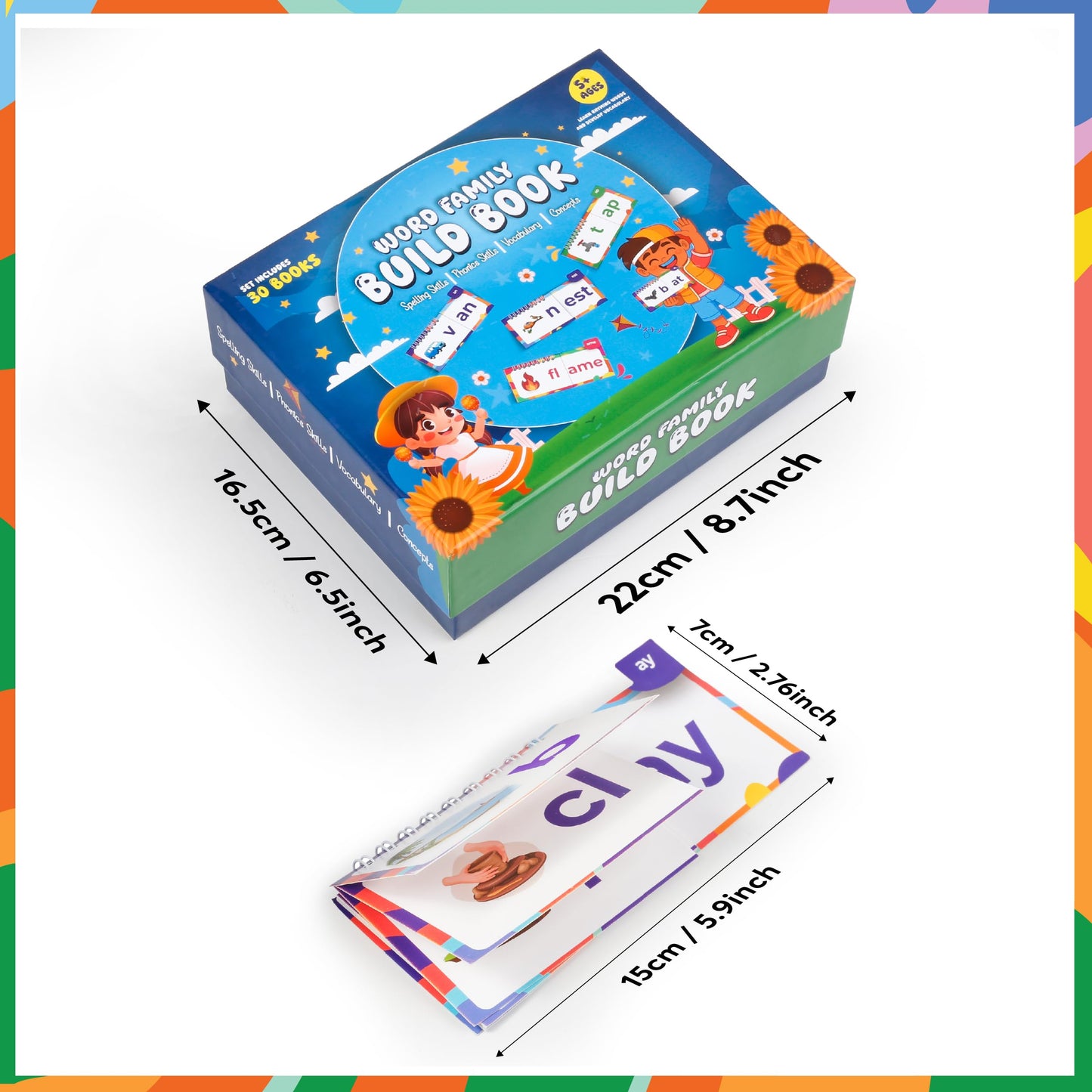 30 Read and Rhyme Flip Books, Phonics Flash Cards, Word Family Build Book, Learn to Read Sight Words Flash Cards Kindergarten, Phonics Flip Books for Kids Preschool Learning Activity, Reading Games