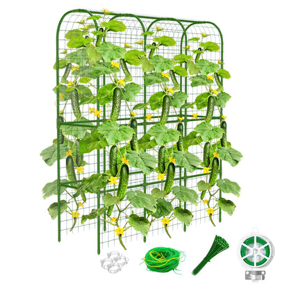 65" Tall Cucumber Trellis for Raised Bed, Metal-clad Plastic Coating U-Shape Garden Trellis Support for Climbing Plants, Plant Support for Vegetables Trellis,Vine Outdoor (49 * 16 * 65in(L*W*H))
