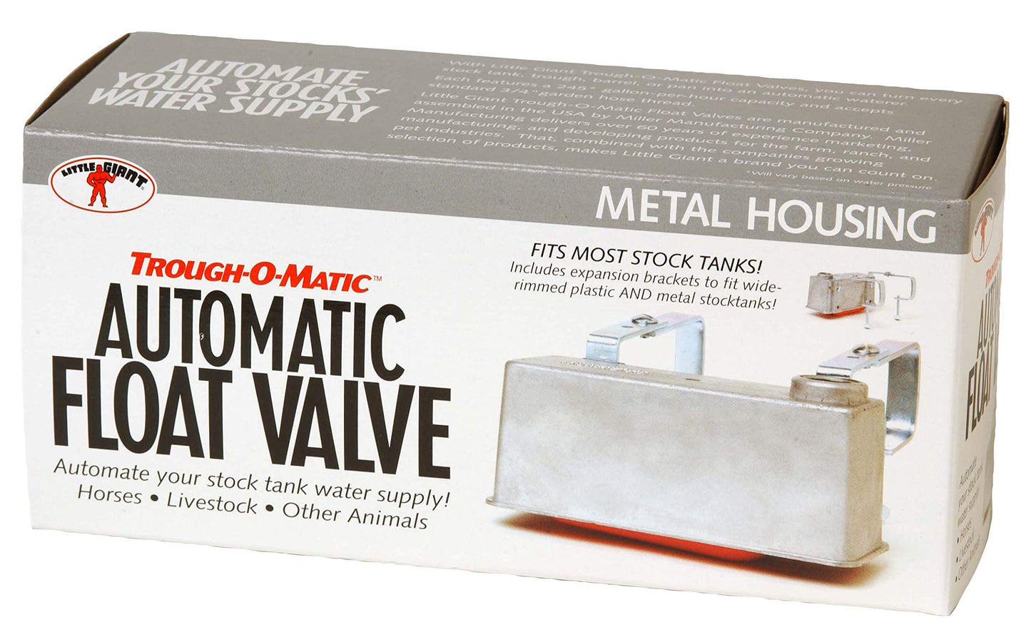 Little Giant® Trough-O-Matic® | Stock Water Tank Float Valve | Watering Tank with Aluminum Housing and Expansion Brackets | Made in USA