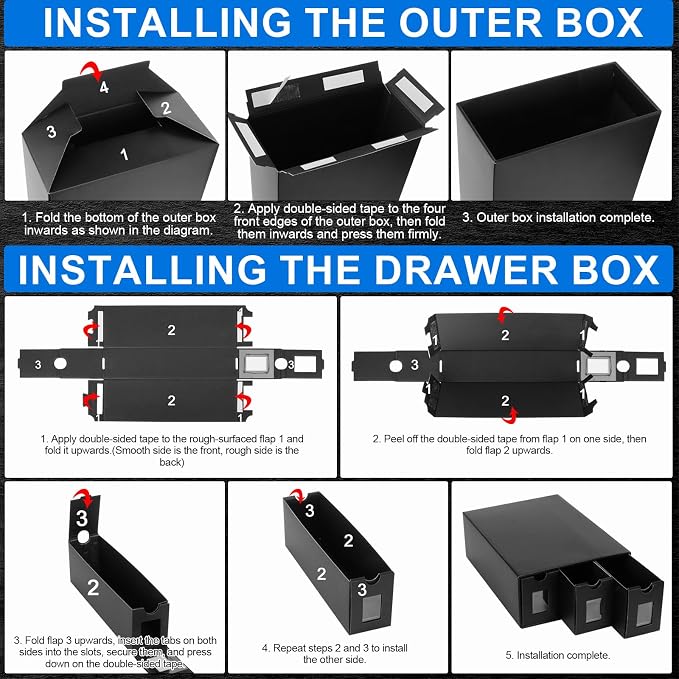 Trading Card Storage Box, 18000+ Cards Deck Box for MTG Commander, Trading Cards Organizer with 48 Card Dividers, Labels & Tapes, Visible Card Deck Boxes for MTG TCG PTCG Sport Cards