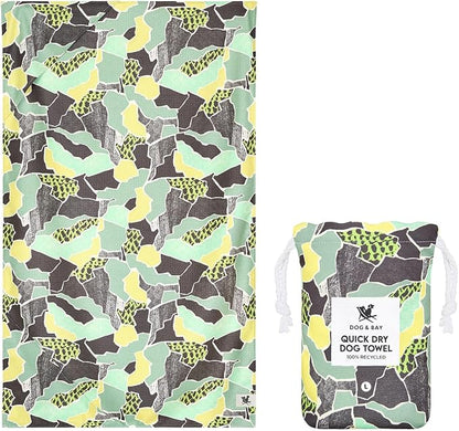 Dock & Bay Pet Towel - Super Absorbent & Quick Drying Dog Towels with Bag - 100% Recycled - Undercover Walkies, Medium (90x50cm, 35x19)