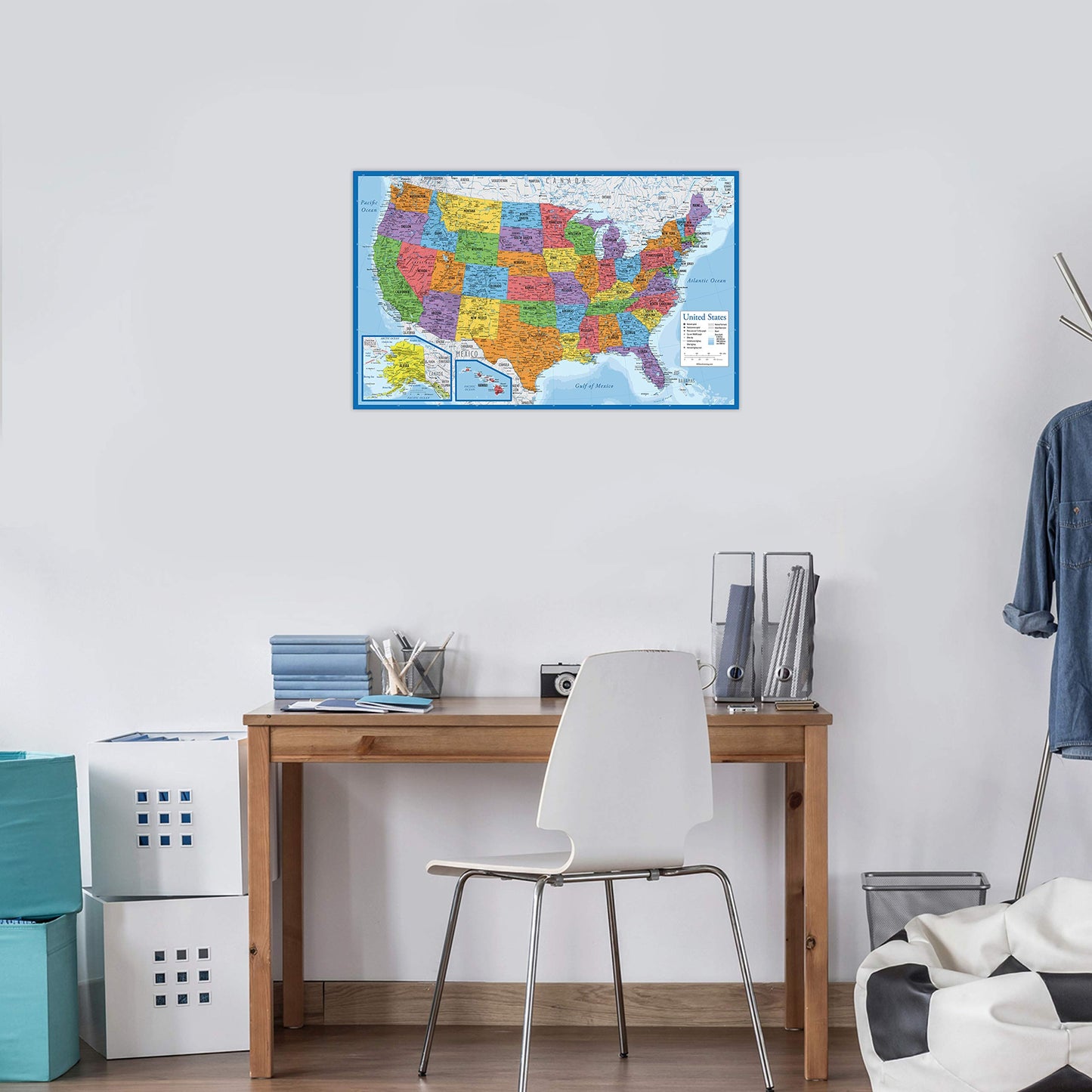 Laminated World Map & US Map Poster Set - 18" x 29" - Wall Chart Maps of the World & United States - Made in the USA - (LAMINATED, 18" x 29")