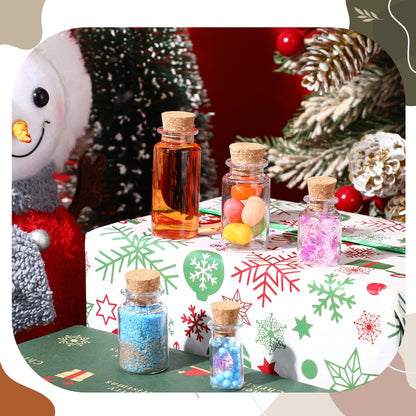 Bokon 25 Pack Mini Plastic Bottles with Corks Stoppers Eye Screws Funnels Small Potion Bottles Tiny Clear Sand Art Jar Wishing Vial for Birthday Party DIY Crafts Gift