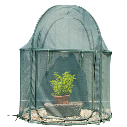 Round 4'x4' Large Plant Mesh Cover 4.9FT Tall Crop Netting Cage Pest Guard Cover for Vegetables Fruits Durable Plant Gardening Net