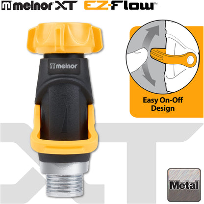 Melnor 65171AMZ Lever Flow Through Valve Connector Bundle, Yellow, Black, Grey, 1 Count (Pack of 2)