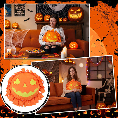 Weysat 6 Sets Halloween Pumpkin Tied Pillow Craft Kit Jack-O'-Lantern DIY Pillow Craft Gifts with Pumpkin for Halloween Home Decorative Couch Sofa Classroom Giveaways