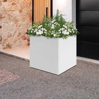 VNUIWDSG Cube Planter Box 24x24x24 Inch, Large Square Indoor Outdoor Galvanized Steel Planter with Baking Paint, Heavy Duty Metal Flower Pot for Garden Patio Deck Yard