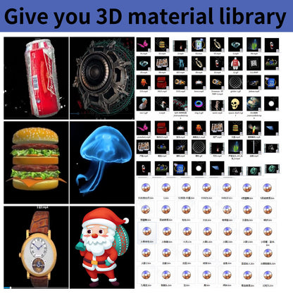 3Dhologramfan, 52cm 3Dhologramfan Projector HD LED Holographic Christmas Tree Advertising Display with Remote Bluetooth WiFi,1500 Video Library for Business,Bar,Halloween Missyou 20.5 Inch