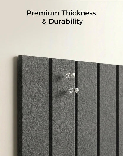 Aothia 12-Pack Felt Bulletin Board Tiles - 48x36 Modular Pin Board for Walls, 0.2" Thick Cork Board Alternative for Office & Classroom, 70 Adhesive Tabs & 40 Pushpins Included (Charcoal Gray)