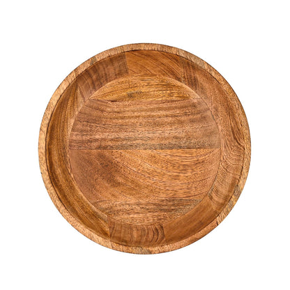Mahasu Fruit Bowl Mango Wood Elevated Decorative Serving Bowl | Natural Wooden Centerpiece for Kitchen & Dining (12" x 12" x 4.75")