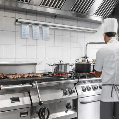 GRIDMANN 60-inch Slide Check Rack, Aluminum Restaurant Ticket Holder for Commercial Kitchen Food Orders