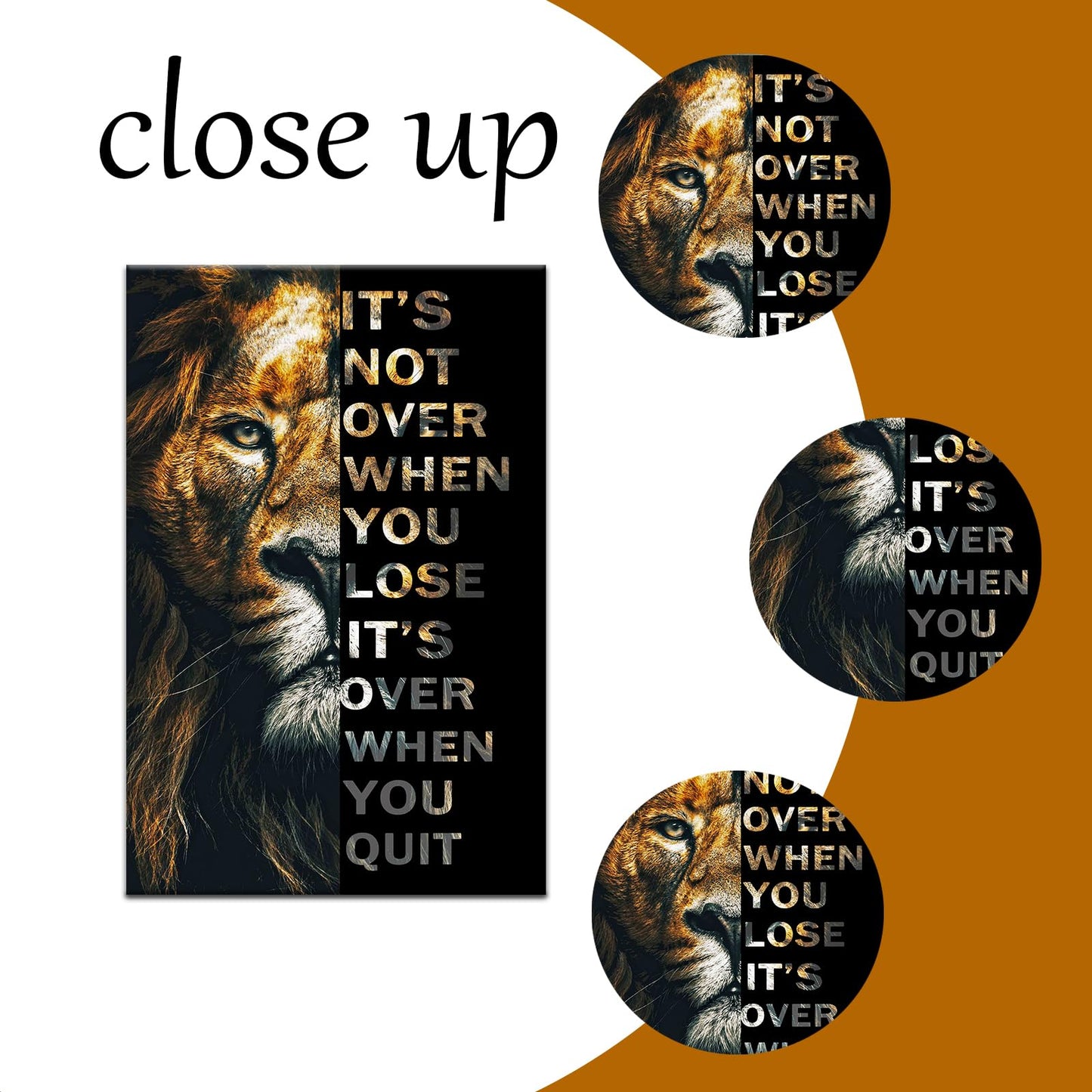 Inspirational Wall Art for Office Quotes Theme Wall Decor for Animal Leopard Motivational Canvas Prints Framed Wall Art for Bathrooms Modern Home Decor Artwork Framed Stretched [12''W x 18''H]