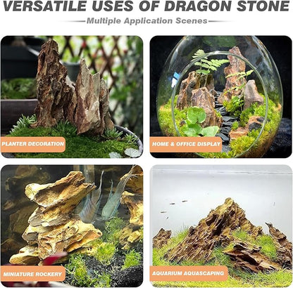 Unocho Aquarium Stone Rocks Dragon Stone 10lb Aquarium Décor Rocks Aquascaping Stone Fish Rocks for Aquariums Landscaping Model Tank Decoration Paludarium Amphibian Enclosures(2-6 inches)