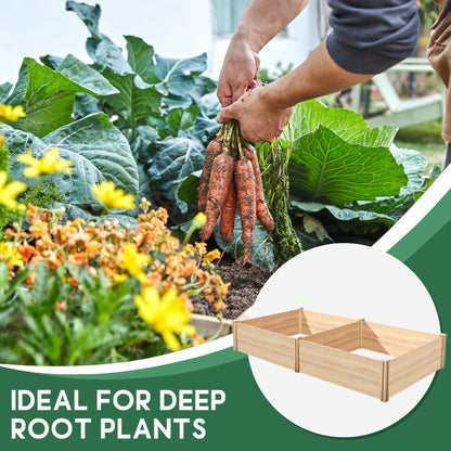 SPECRAFT 15 Inch Depth 8x4 FT Deep Wooden Raised Garden with Open Base, Extra Large Planter Box for Deep-Rooted Plants, Ideal for Outdoors, Patio, Backyard