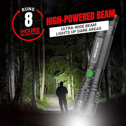 LED Flashlight High Lumens, Tactical Flashlight Battery Powered (Batteries Not Included), Bright Handheld Flashlight for Camping, Hunting, Home, Security, Hiking, Walking at Night & Emergency Use